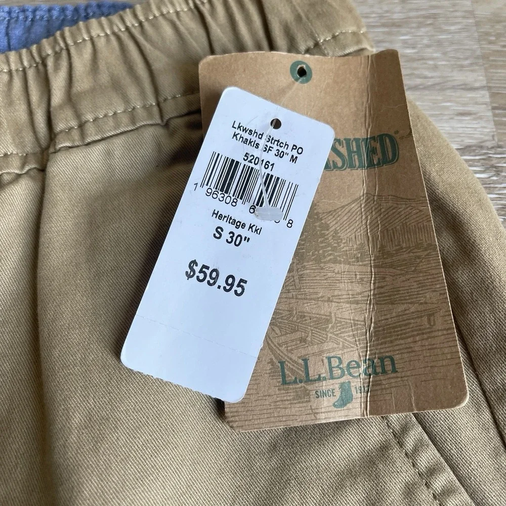 LL Bean Pants Mens 30x29 Lakewashed Standard Fit Straight Gray Khaki Lot Of 2